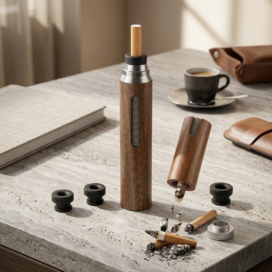Premium Wooden Cigarette Holder – Portable Ash & Ember Protector