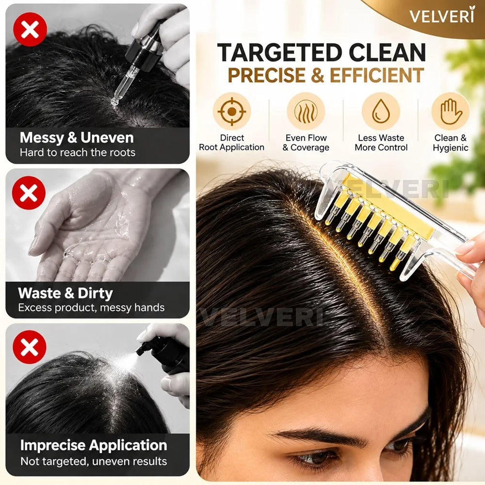 7 Teeth Oil Massage & Relaxing Scalp Comb – Rolling Ball Applicator