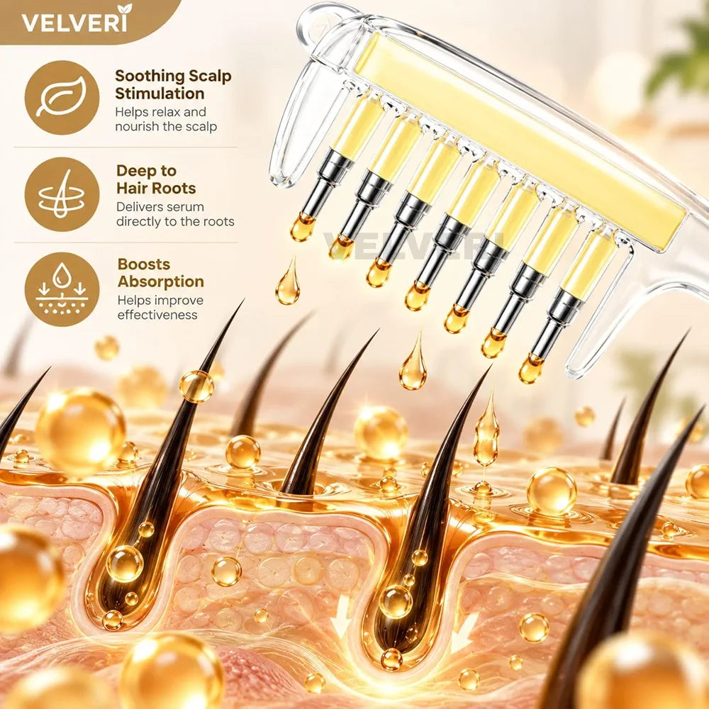 7 Teeth Oil Massage & Relaxing Scalp Comb – Rolling Ball Applicator